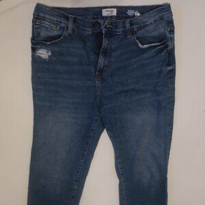 Kensie Jeans Stretch Skinny Jeans Raw Hem Lightly Distressed Size 14